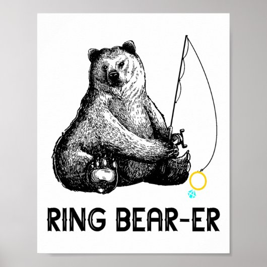 Ring Bear Fishing Wedding Party Security Ri Poster (Vorne)
