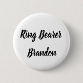 Ring Bearer Black Individuelle Name Geschenke Hoch Button (Vorderseite)