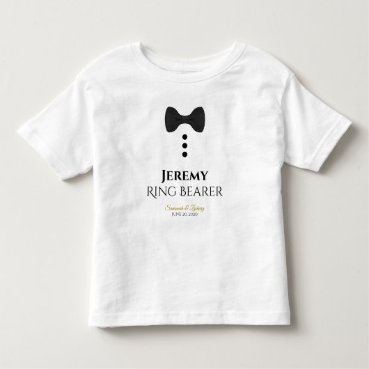 Ring Bearer Black Krawatte Wedding Young Child T - Kleinkind T-shirt (Vorderseite)