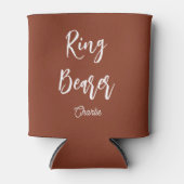 Ring Bearer Brown Hochzeit Dosenkühler (Vorderseite)