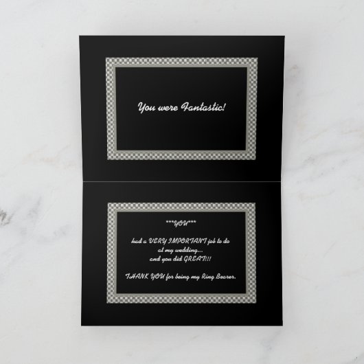 RING BEARER Checkerboard Wedding DANKE (Innenseite)