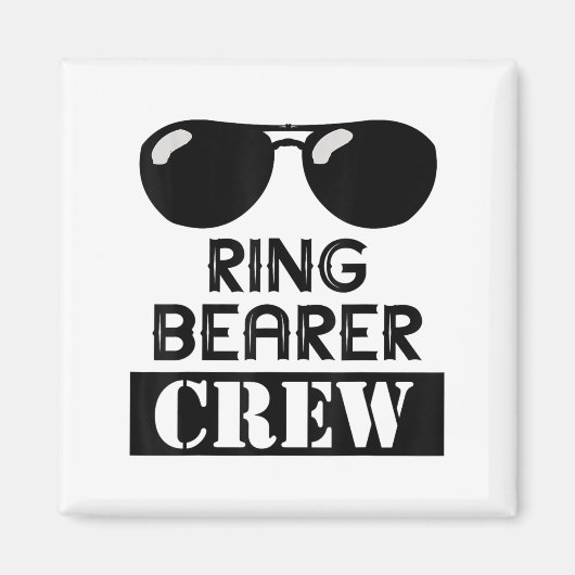 Ring Bearer Crew Ring Wedding Party Sungl Security Magnet (Vorne)