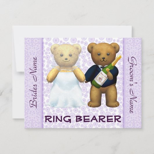 Ring Bearer - Einladung von Teddy Bears lilac Wedi (Vorderseite)