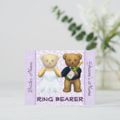 Ring Bearer - Einladung von Teddy Bears lilac Wedi (Stehend Vorderseite)