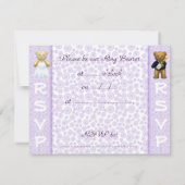 Ring Bearer - Einladung von Teddy Bears lilac Wedi (Rückseite)