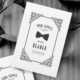 Ring Bearer Funny BW Bow Krawatte Vintag Geblüht