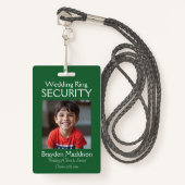 Ring Bearer Photo SECURITY Badge Emerald Green Ausweis (Vorderseite mit Schlüsselband)