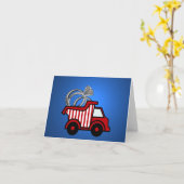 Ring Bearer Red Dump Truck Karte (Gelbe Blume)