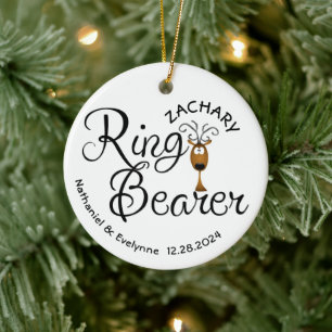 Ring Bearer Rentier Weihnachten Keramik Ornament
