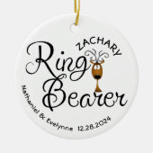 Ring Bearer Rentier Weihnachten Keramik Ornament (Vorne)