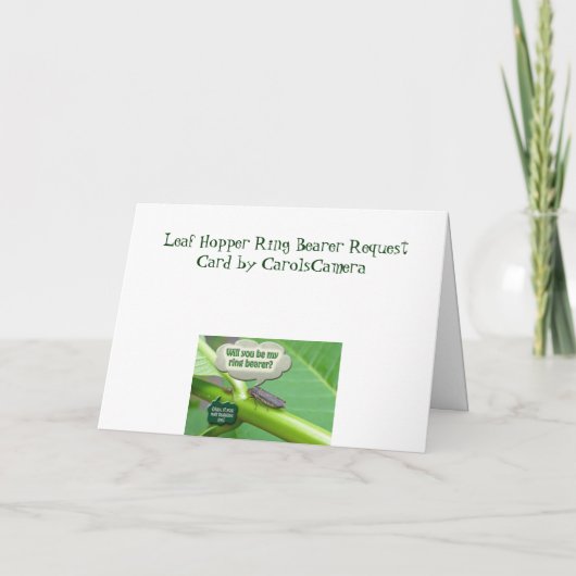 Ring Bearer Request Sharpshooter Leaf Hopper Card Einladung (Rückseite)