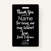 Ring Bearer Security Abzeichen Ausweis (Rückseite)