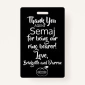 Ring Bearer Security Abzeichen Ausweis (Rückseite)