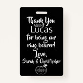 Ring Bearer Security Abzeichen Ausweis (Rückseite)