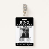 Ring Bearer Security Abzeichen Ausweis (Vorderseite mit Klammer)