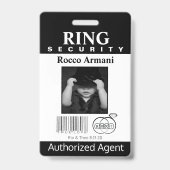 Ring Bearer Security Abzeichen Ausweis (Vorderseite)