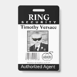 Ring Bearer Security Abzeichen Ausweis