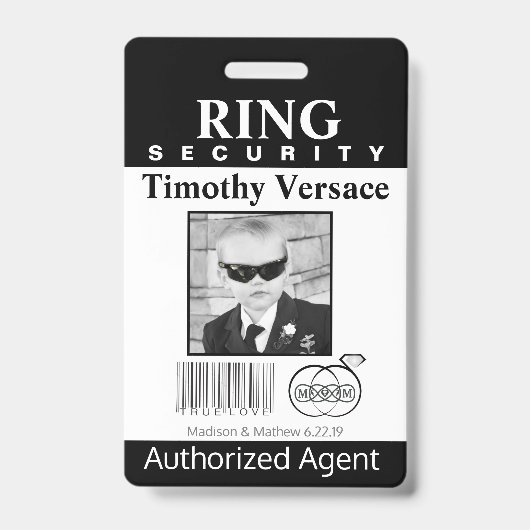 Ring Bearer Security Abzeichen Ausweis (Vorderseite)