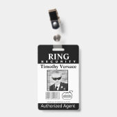 Ring Bearer Security Abzeichen Ausweis (Vorderseite mit Clip)