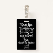 Ring Bearer Security Abzeichen Ausweis (Rückseite mit Klammer)