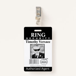 Ring Bearer Security Abzeichen Ausweis