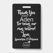 Ring Bearer Security Abzeichen Ausweis (Rückseite)