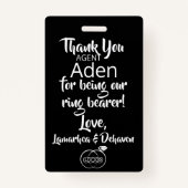 Ring Bearer Security Abzeichen Ausweis (Rückseite)