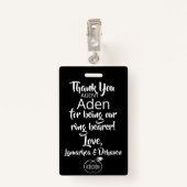 Ring Bearer Security Abzeichen Ausweis (Rückseite mit Klammer)