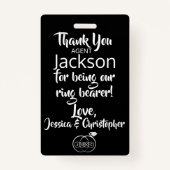 Ring Bearer Security Abzeichen Ausweis (Rückseite)