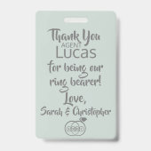 Ring Bearer Security Abzeichen Ausweis (Back)