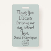 Ring Bearer Security Abzeichen Ausweis (Rückseite)