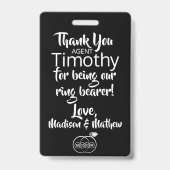 Ring Bearer Security Abzeichen Ausweis (Rückseite)