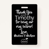 Ring Bearer Security Abzeichen Ausweis (Rückseite)