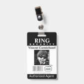 Ring Bearer Security Abzeichen Ausweis (Vorderseite mit Clip)