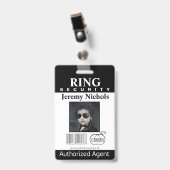 Ring Bearer Security Abzeichen Ausweis (Vorderseite mit Clip)