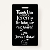 Ring Bearer Security Abzeichen Ausweis (Rückseite)