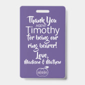 Ring Bearer Security Abzeichen Ausweis (Rückseite)