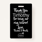 Ring Bearer Security Abzeichen Ausweis (Rückseite)