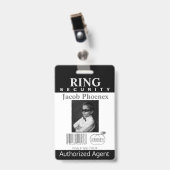 Ring Bearer Security Abzeichen Ausweis (Vorderseite mit Clip)
