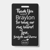 Ring Bearer Security Abzeichen Ausweis (Rückseite)