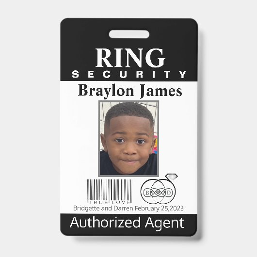 Ring Bearer Security Abzeichen Ausweis (Vorderseite)