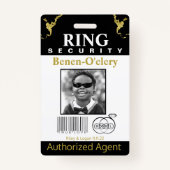 Ring Bearer Security Abzeichen Ausweis (Vorderseite)