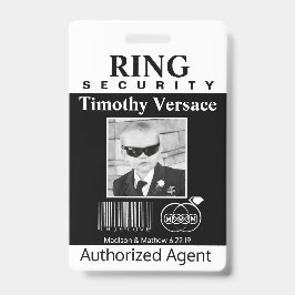 Ring Bearer Security Abzeichen Ausweis