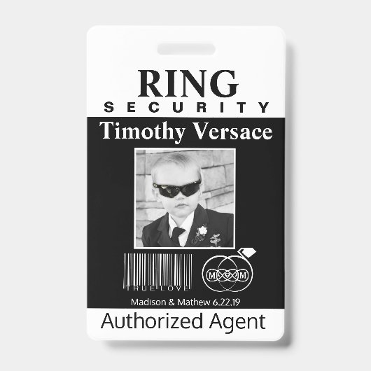 Ring Bearer Security Abzeichen Ausweis (Vorderseite)