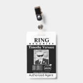 Ring Bearer Security Abzeichen Ausweis (Vorderseite mit Clip)