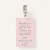 Ring Bearer Security Abzeichen Ausweis (Rückseite mit Klammer)