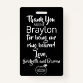 Ring Bearer Security Abzeichen Ausweis (Rückseite)