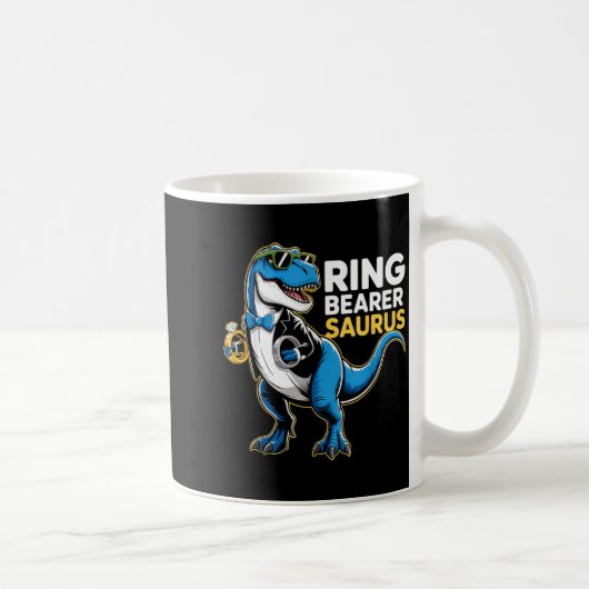 Ring Bearer T-rex Dino Funny Wedding Party Ring Di Kaffeetasse (Rechts)