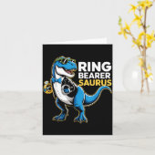 Ring Bearer T-rex Dino Funny Wedding Party Ring Di Karte (Gelbe Blume)