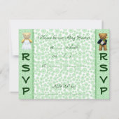 Ring Bearer Teddy Bears Apple Green Wedite Einladu Einladung (Rückseite)